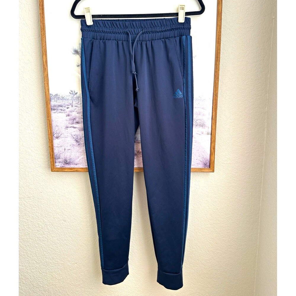 adidas AEROREADY Navy Track Pants Men’s Size S 3-Stripe Athletic Joggers